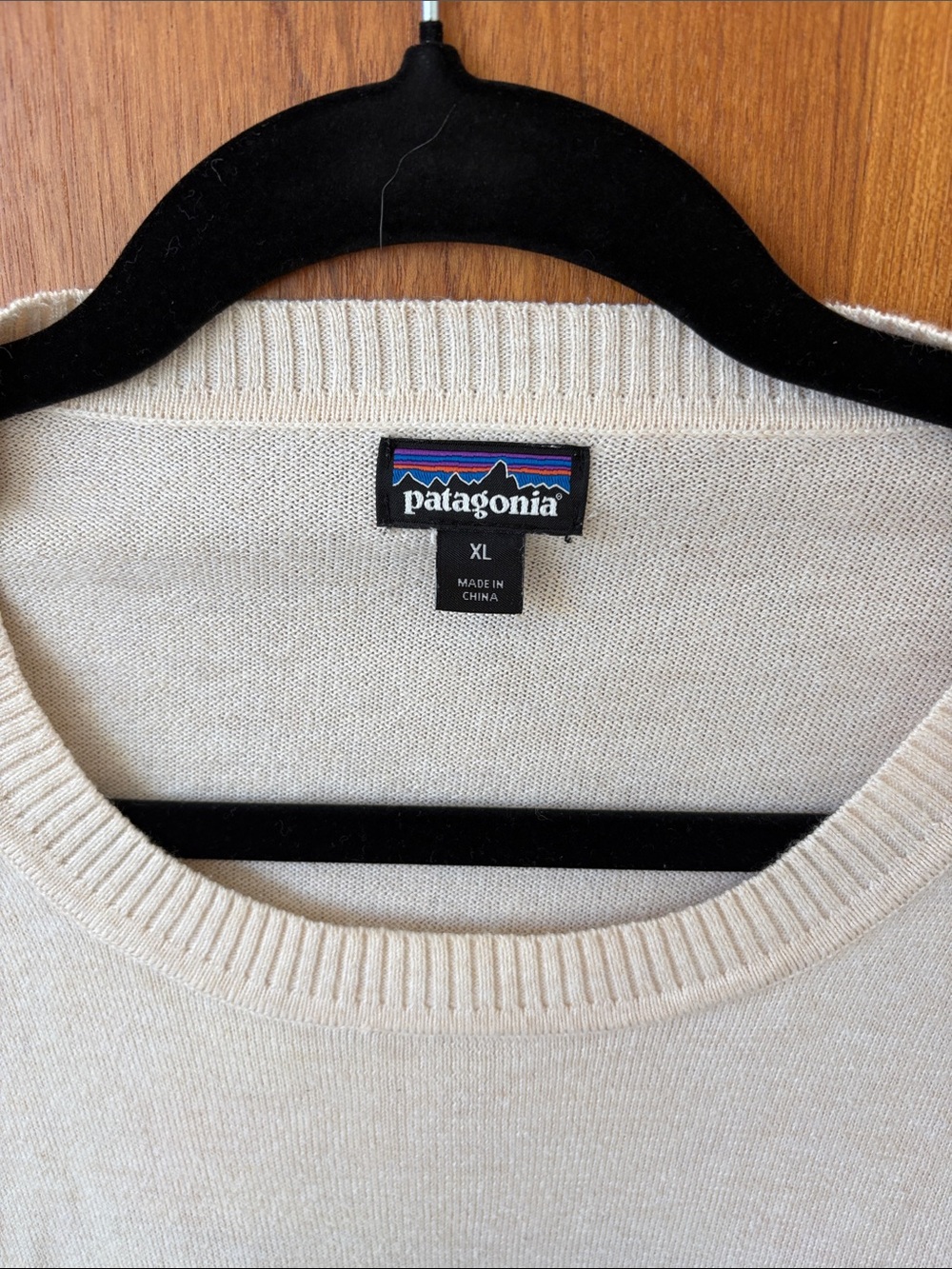 Patagonia Women’s Andri Beige Crewneck Sweater with Gray Stripes - Picture 3 of 5